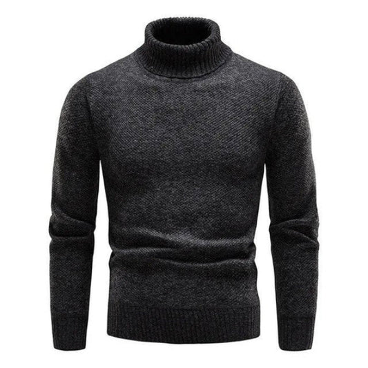 Men's Elegant Turtleneck Fleece Pullover Sweater | Ideal for Autumn/Winter