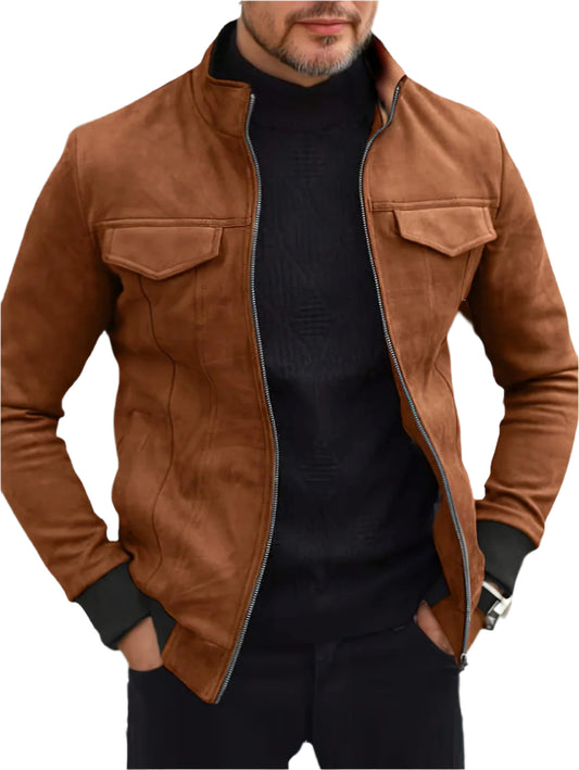 Men's Casual Stand Collar Zipper Winter Jacket – Ideal for Winter