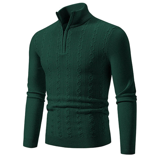 Men's Casual Slim Fit Stand-Up Zipper Collar Jumper | Ideal for WInter