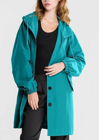 Women's Casual Buttoned Raincoat with Hood | Ideal for Winter