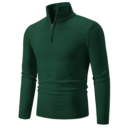 Men's Casual Slim-Fit Quarter-Zip Sweater with Elastic Collar | Ideal for Autumn/Winter