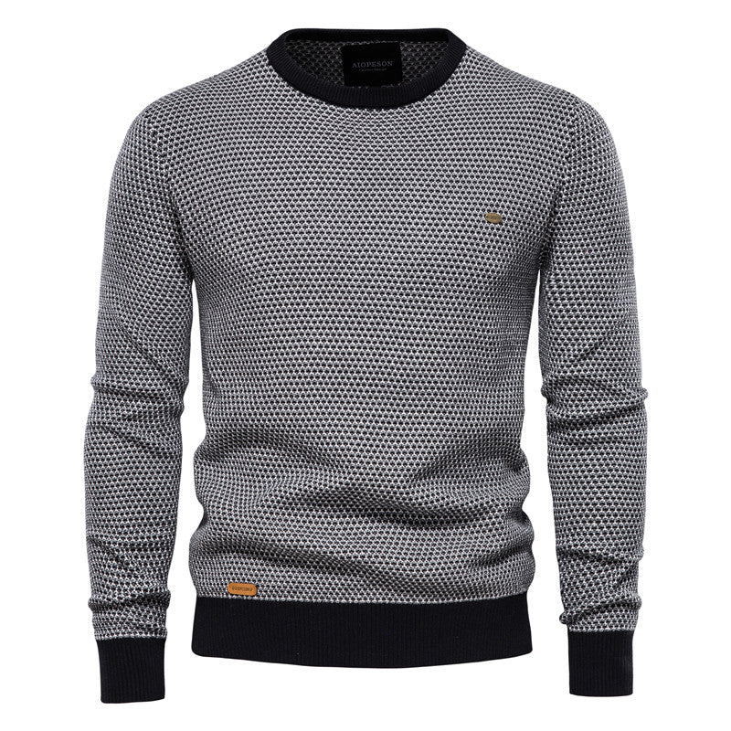 Men's Elegant Two-Tone Knitted Jumper | Ideal for Autumn/Winter