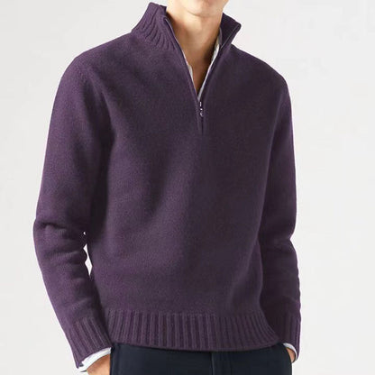 Men's Casual Knitted Quarter-Zip Sweater | Ideal for Autumn/Winter