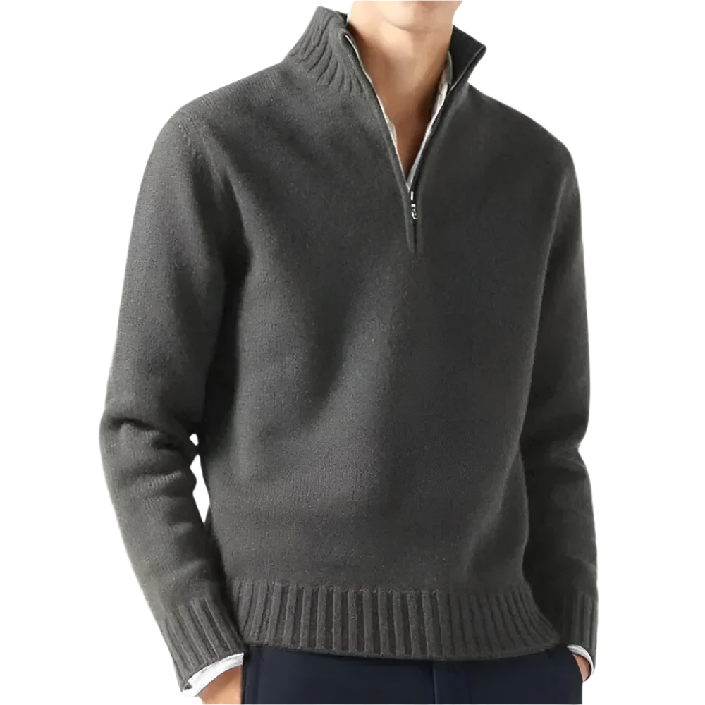 Men's Casual Knitted Quarter-Zip Sweater | Ideal for Autumn/Winter