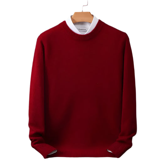 Men's Elegant Cashmere Solid Colour Pullover Sweater | Ideal for Autumn/Winter