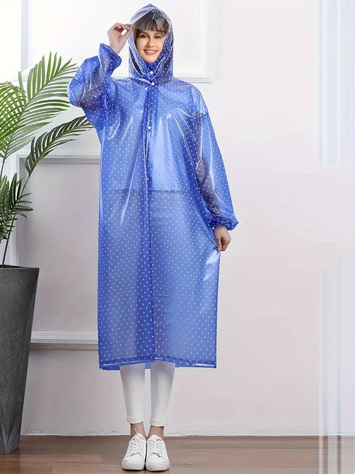 Women's Comfortable Polka Dot Waterproof Rain Jacket | Perfect for Autumn/Winter