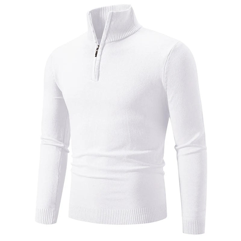 Men's Casual Slim-Fit Quarter-Zip Sweater with Elastic Collar | Ideal for Autumn/Winter