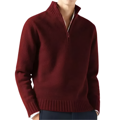 Men's Casual Knitted Quarter-Zip Sweater | Ideal for Autumn/Winter