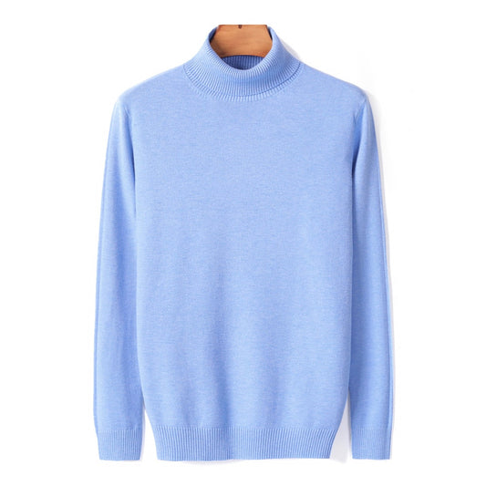 Men's Comfortable Solid Colour Knitted Turtleneck Swaeter | Ideal for Autumn/Winter