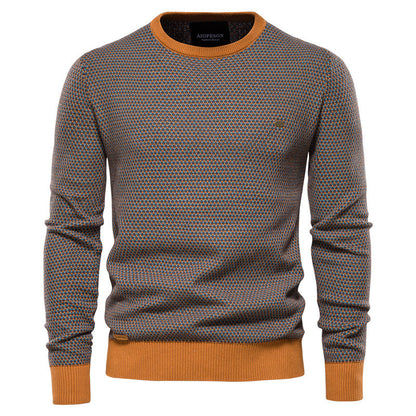 Men's Elegant Two-Tone Knitted Jumper | Ideal for Autumn/Winter