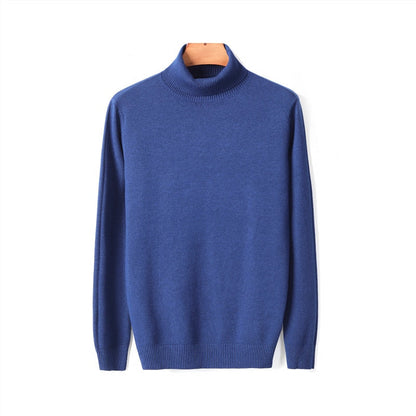 Men's Comfortable Solid Colour Knitted Turtleneck Swaeter | Ideal for Autumn/Winter