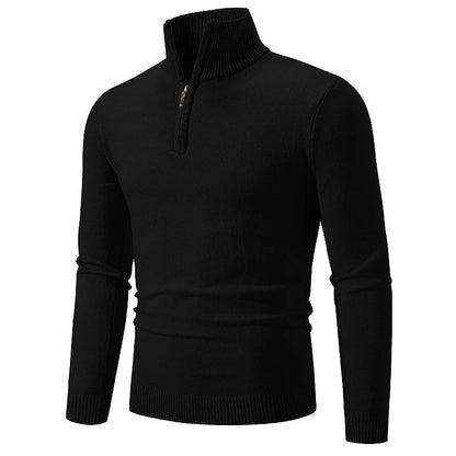 Men's Casual Slim-Fit Quarter-Zip Sweater with Elastic Collar | Ideal for Autumn/Winter